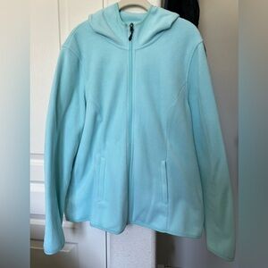 Amazon Essentials XL Long Sleeve Women’s Zip Up with Hood, Aqua Blue.
